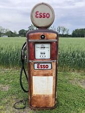 Old Gas Pump Esso Old Sign Service Station Man Cave Advertising picture
