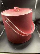 Vintage Salmon Vinyl And Lucite Ice Bucket picture