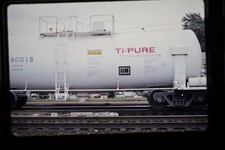 Railroad Slide - Ti Pure #80015 Tank Car Titanium Dioxide 1987 Vintage Freight picture