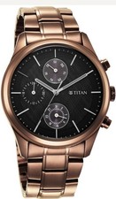 Titan Neo Splash Quartz Multifunction Black Dial Metallic Brown Stainless Steel picture