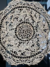 Gorgeous Antique Edwardian Milan lace Doily - 14