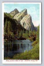 Yosemite Valley CA- California, Three Brothers, Mountains, Vintage Postcard picture