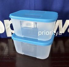 Tupperware Freezer Mates Rectangular Container 700ml Set of 2 Blue Seal New picture