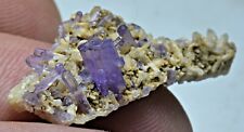 Rare 8.5 Carat Purple Apatite Crystal Specimen W/Quartz Crystal @Afghanistan picture