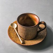 Handmade ceramic cups, exquisite linen ceramic coffee cups, antique cups, gifts  picture