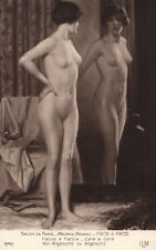 Nude Woman at Mirror Salon de Paris by Artist Maurice Briard Vintage Postcard picture