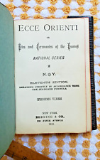 MASONIC RITES & CEREMONIES OF THE ESSENCES , ECCE ORIENTI -1922, 11th PRINT RARE picture