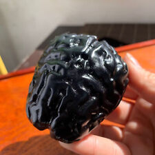 288g Obsidian Stone Brain Carving Quartz Crystal Collection Healing picture