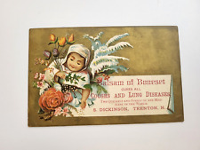 Vintage Trade Card Balsam of Boneset For Coughs & Lung Diseases-Trenton NJ picture