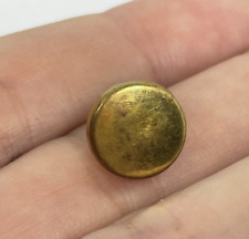 1 x Single Vintage Gold Tone Metal Round Shank Flat Top Button 12mm, 0.5