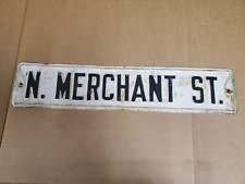 Antique Embossed  Street Sign North Merchant Street picture