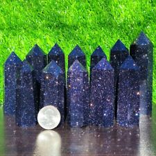 Wholesale Lot 1 Lb Natural Blue Goldstone Obelisk Tower Crystal Wand Energy picture
