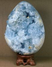 3.26lb Rare Top Grade Gorgeous Sky Blue Celestite Egg Geode Rough Reiki Crystal picture