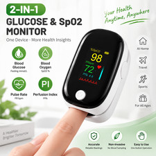 2-In-1 Fingertip Blood Glucose And Oxygen Monitor Spo2 Glucose Meter Pulse Rate picture