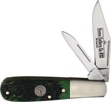 QUEEN CUTLERY KNIFE - GREEN JIG BONE BARLOW - #QGPSB281 - 3.5