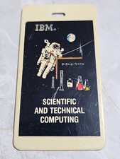 Vintage IBM Scientific & Technical Computing Luggage Tag Astronaut Space Tech picture
