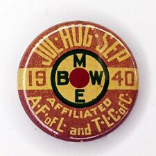 1940 3rd Qtr BMWE Union Pin Button AFL TLC Brotherhood Way Railway Employees E9 picture