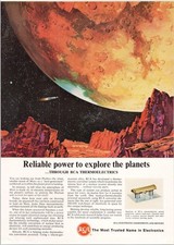RCA Vintage Print Ad Space Exploration Mars Sci-Fi Art Thermoelectrics 1960s picture