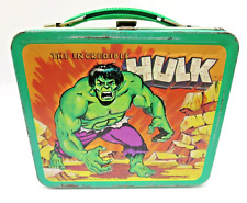 Vintage Aladdin Incredible Hulk Lunch Box  1978 Marvel Comics Metal W/O Thermos. picture