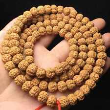 8-9mm Fashion brown Beehive apple Rudraksha beads bracelet Dark Matter Pray picture