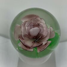 Large Vintage Paperweight Purple Intricate Flower Ground Base picture
