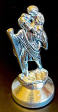 Catholic St Christopher Silver Tone Mini Dash Figurine picture