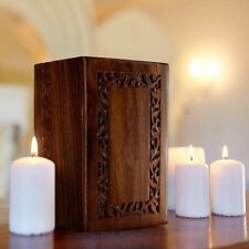 Border Engraved Rosewood Cremation Urns for Human Ashes Adult Male Female picture
