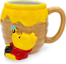 Cute Winnie The Pooh Honey Pot Ceramic 3D Sculpted Mug Hot Cold Drinks Cup 23 Oz picture