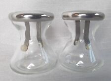 Mid-Century Nelson Cornelius Hourglass Bauhaus Salt & Pepper Shakers Set EUC picture