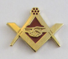 Masonic Square Compasses Handshake Lapel Pin Mason (SCA-2024) Freemason picture