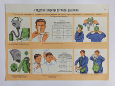 RARE Military Poster, Nuclear War Radiation protection, Soviet Vintage Poster 34 picture