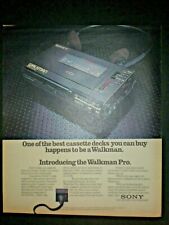 1982 SONY WALKMAN PRO CASSETTE PLAYER vintage Trade print ad picture