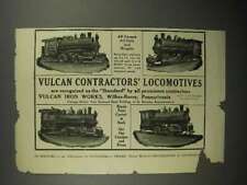 1911 Vulcan Contractors' Locomotives Ad picture