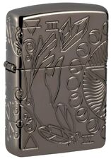 Zippo 49689,  Wicca Design Deep Carve Armor Lighter, Black Ice Finish picture