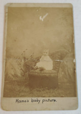 Vintage Cabinet Card Baby sitting on chair in white dress named Zella Lane picture