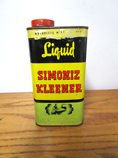 Vintage Liquid Simoniz Kleener 20 ounce Tin Can (Full) picture
