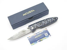 Mcusta Seki Japan MC-10D Classic Wave Blue Micarta Damascus Folding Pocket Knife picture