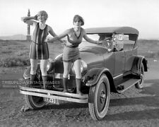 Vintage 1923 Flappers Photo Girls on Peerless Touring Automobile Swimsuits Car picture