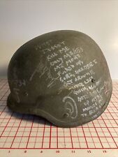 US Army USMC 1983 Military PASGT HELMET Large Chinstrap Green GENTEX Trench Art picture