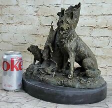 Art Deco Style Handcrafted Detailed European Made Dogs Bronze Sculpture Figurine picture