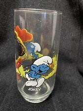 Smurf  Cartoon (Jokey)Glass And Smurfette 1982 picture