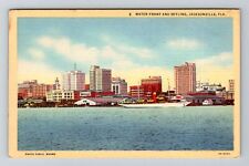 Jacksonville FL-Florida, Water Front And Skyline, Vintage Postcard picture