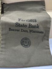 Vintage Farmers State Bank Zippered Canvas Deposit Army Green 11x7” picture