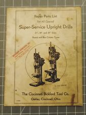 Scarce 1923? Super Service Upright Drills Repair Parts List Cincinnati Tool picture
