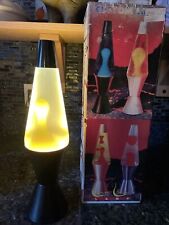 VTG Lava Lite Lamp Black And Yellow Original Box Steelers Colors 16” Light Works picture