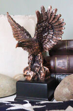 Patriotic Flight Bald Eagle On Rock Stretching Out Wings Figurine With Base picture