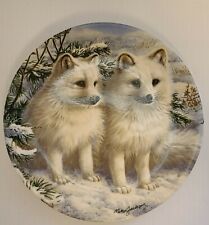 Royal Grafton Artic Fox Cubs Bradex Collector Plate #A3634 picture