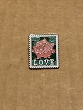USPS 1988 - 25 Cent Pink Rose Love Stamp Pin picture