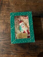 Dillards Christmas Trimmings Ornament Vintage Green Box Santa in Box 2 picture