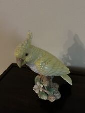 Vintage Yellow Cockatoo Parrot Bird K-1059 Made In Italy Stamped  9” Some Damage picture